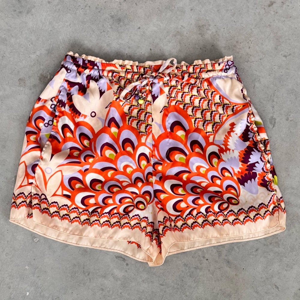 Zara Peach Orange Purple Patterned Women’s Shorts